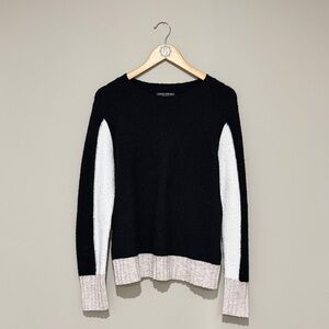 Central Park West Black and White Colorblock Sweater